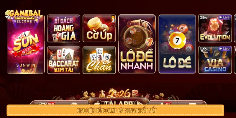 Giao diện game bài Sunwin trên thiết bị di động