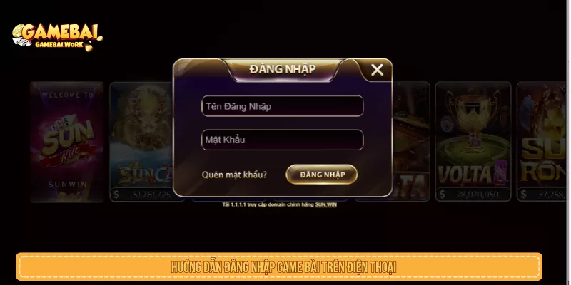 Hướng dẫn đăng nhập game bài trên điện thoại