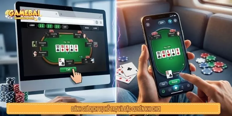 Đánh giá hỗ trợ người chơi khi sử dụng web và app