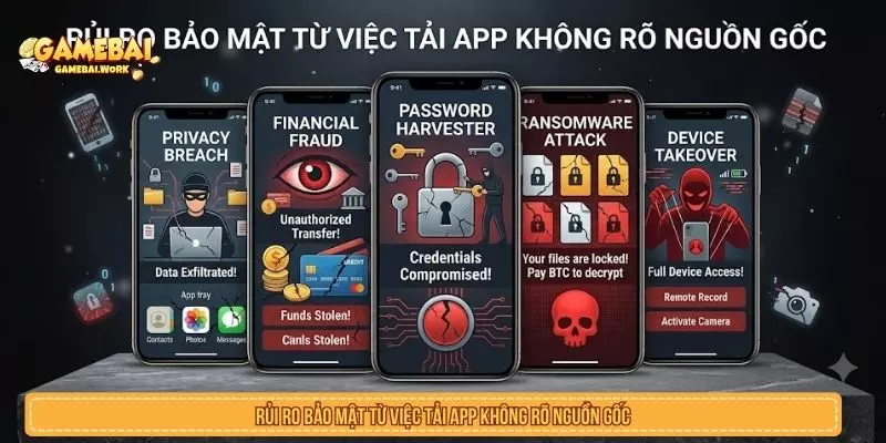 Rủi ro bảo mật khi tải app không rõ nguồn gốc