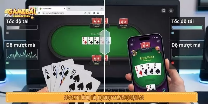 So sánh tốc độ tải khi đánh bài trên web và app