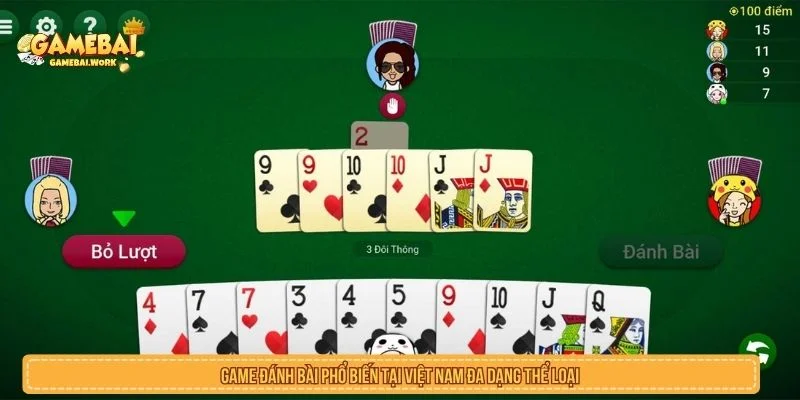 Game đánh bài phổ biến tại Việt Nam đa dạng thể loại